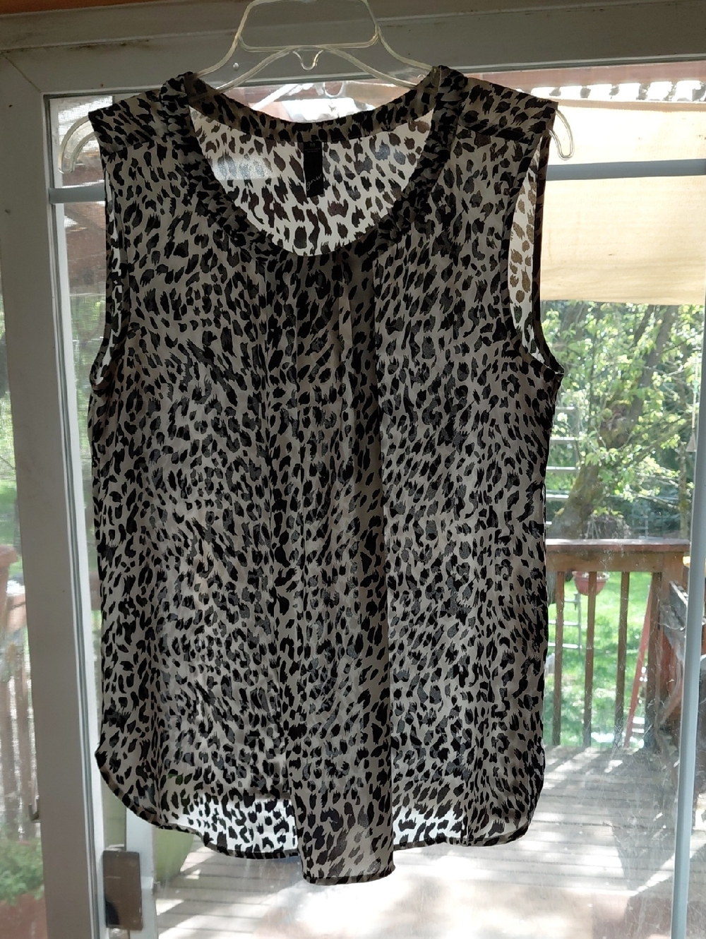 GNW Black and White Leopard Print Sleeveless Camisole